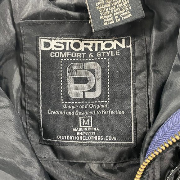 Distortion Comfort & Style Full Zip Hooded Jacket Hoodie Men's Medium - Picture 4 of 9